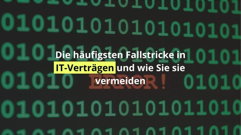 IT-Verträge Fehler vermeiden