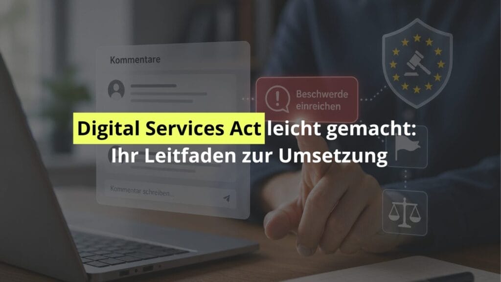 Digital Services Act Leitfaden am Laptop